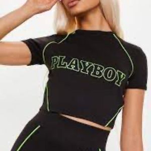 playboy x missguided black contrast slogan set